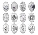 Handmade oval Photo Glass Cabochons flower A627