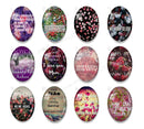 Handmade oval Photo Glass Cabochons flower A633