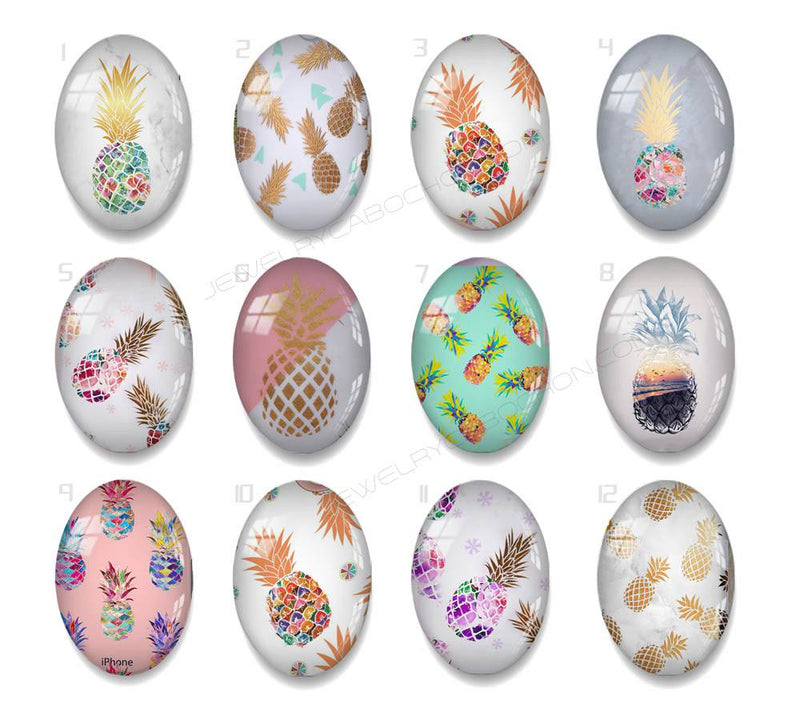Handmade oval Photo Glass Cabochons A665
