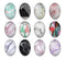 Handmade oval Photo Glass Cabochons Texture A666
