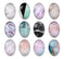 Handmade oval Photo Glass Cabochons geometric Texture A667