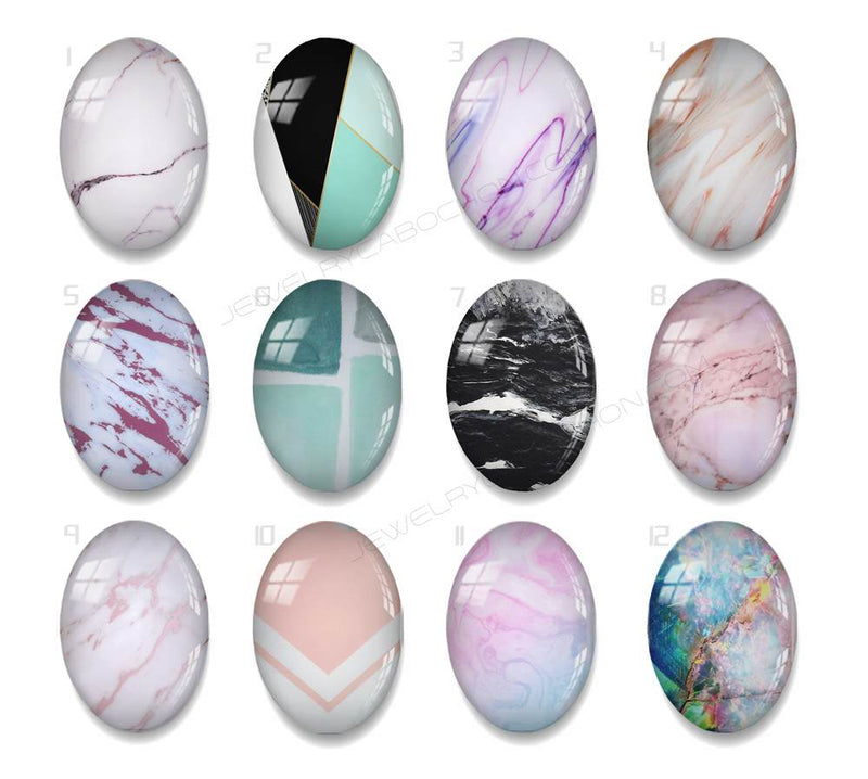 Handmade oval Photo Glass Cabochons geometric Texture A667