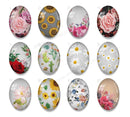 Handmade oval Photo Glass Cabochons plant flower A670
