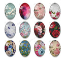 Handmade oval Photo Glass Cabochons plant flower A673