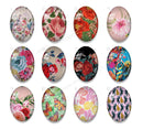 Handmade oval Photo Glass Cabochons plant flower A675