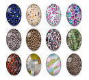 Handmade oval Photo Glass Cabochons Streaks A676