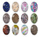 Handmade oval Photo Glass Cabochons Streaks A676