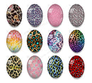 Handmade oval Photo Glass Cabochons Streaks A677