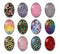 Handmade oval Photo Glass Cabochons Streaks A677