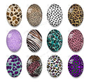 Handmade oval Photo Glass Cabochons Streaks A678