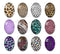 Handmade oval Photo Glass Cabochons Streaks A678