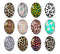 Handmade oval Photo Glass Cabochons Streaks A679