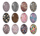 Handmade oval Photo Glass Cabochons Streaks A680