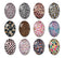 Handmade oval Photo Glass Cabochons Streaks A680