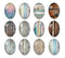 Handmade oval Photo Glass Cabochons Wood grain A688