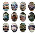 Handmade oval Photo Glass Cabochons car A689