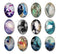 Handmade oval Photo Glass Cabochons A691