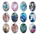 Handmade oval Photo Glass Cabochons A693