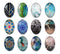 Handmade oval Photo Glass Cabochons geometric Pattern A694