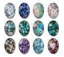 Handmade oval Photo Glass Cabochons stone A697