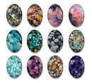 Handmade oval Photo Glass Cabochons stone A698