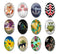 Handmade oval Photo Glass Cabochons geometric 51