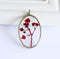 1pcs Gypsophila pressed flower jewelry, pressed flower oval pendant necklace, Real dried flower jewelry wholesale