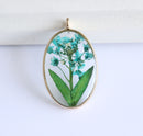 1pcs  Handmade Resin pressed flower pendant necklace, Real dried flower jewelry wholesale