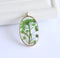 1pcs  Handmade green Resin pressed flower pendant necklace, Real dried flower jewelry wholesale