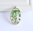 1pcs pressed flower oval pendant necklace,Real dried flower jewelry wholesale