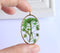 1pcs  Handmade green Resin pressed flower pendant necklace, Real dried flower jewelry wholesale