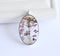 1pcs pressed flower oval pendant necklace,Real dried flower jewelry wholesale