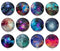 Handmade Round Photo Glass Cabochon Starry sky 236B