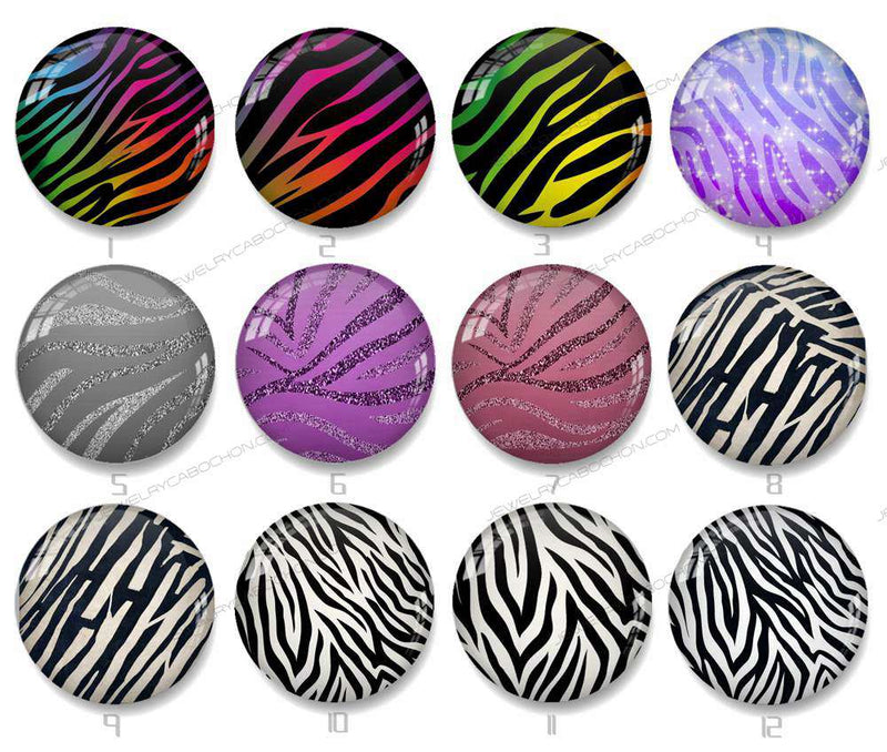 Handmade Round Photo Glass Cabochon Streaks 1015B