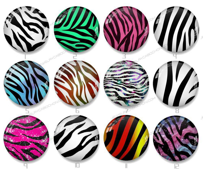 Handmade Round Photo Glass Cabochon Streaks 1017B