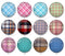 Handmade Round Photo Glass Cabochon stripe 1026B