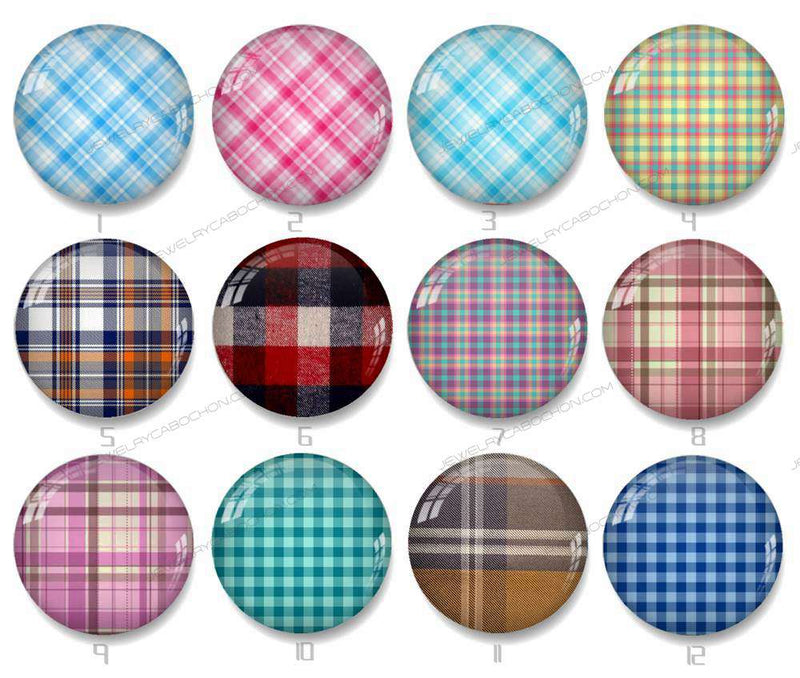 Handmade Round Photo Glass Cabochon stripe 1026B