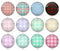 Handmade Round Photo Glass Cabochon stripe 1028B
