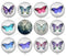 Handmade Round Photo Glass Cabochon butterfly 1040B