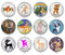 Handmade Round Photo Glass Cabochon deer 1103B