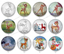 Handmade Round Photo Glass Cabochon deer 1105B