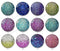 Handmade Round Photo Glass Cabochon Wave point Glitter 1117B