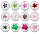 Handmade Round Photo Glass Cabochon flower Leaves 1136B
