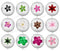 Handmade Round Photo Glass Cabochon flower Leaves 1136B