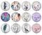 Handmade Round Photo Glass Cabochon feather 1155B