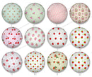 Handmade Round Photo Glass Cabochon flower 1181B