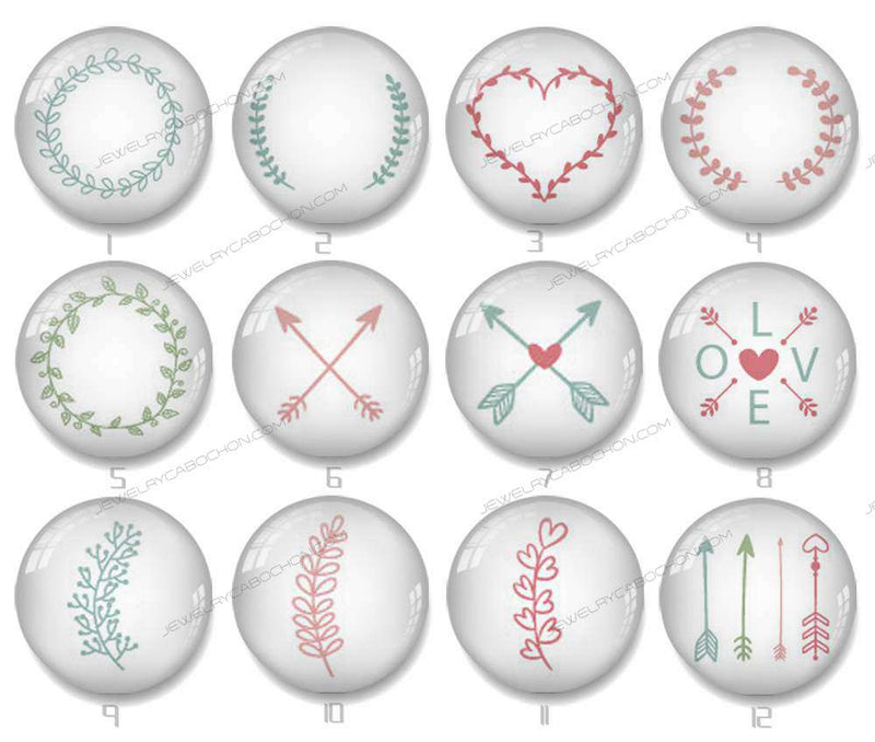 Handmade Round Photo Glass Cabochon 1211B