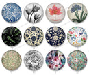 Handmade Round Photo Glass Cabochon flower 1214B