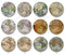 Handmade Round Photo Glass Cabochon map 1303B