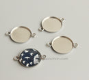 20pcs 12mm 20mm stainless steel pendant blank Settings,Bezel Pendant base trays,W/ Two Closed Rings